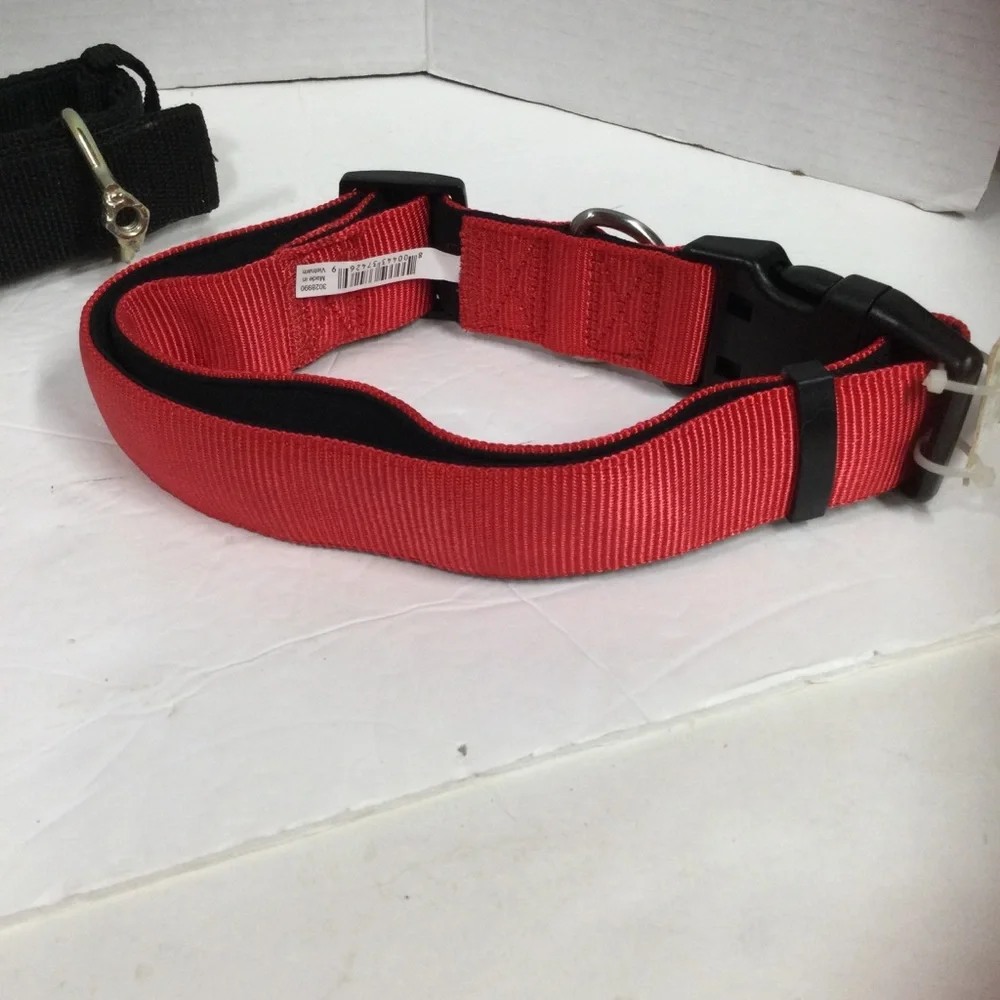 Good2Go Red Neoprene Collar for Dogs w Black Accents 19-30in New